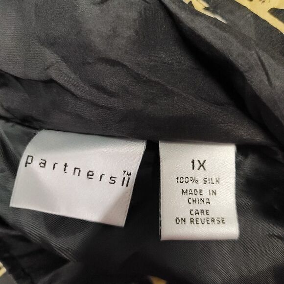 Vintage silk zip up bomber jacket foliage print - Picture 5 of 8